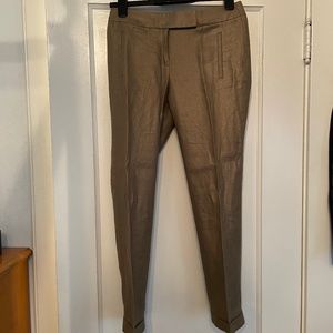 Vintage JCrew Crespi Metallic Tan/Brown Capri Pants